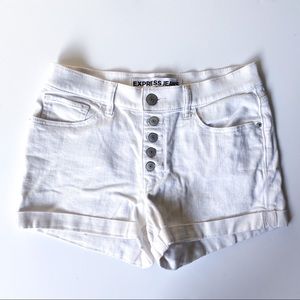 EXPRESS White Jean Shorts